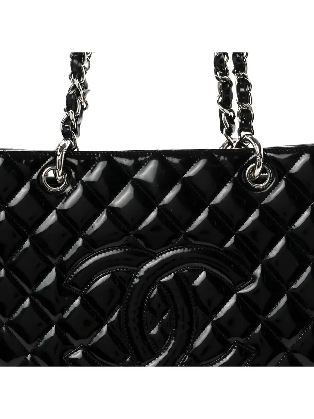 Chanel Patent Quilted Grand Shopping #328779C15B